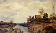 A Cottage Nestled In A River Landscape - Joseph Wenglein