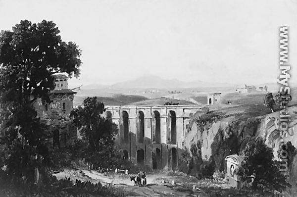 Civita Castellana and Mount Soracte, 1852 - Russell Smith