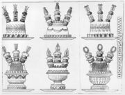 Designs for food decoration from 'Le Cuisinier parisien', 1842 - Marie Antoine Careme