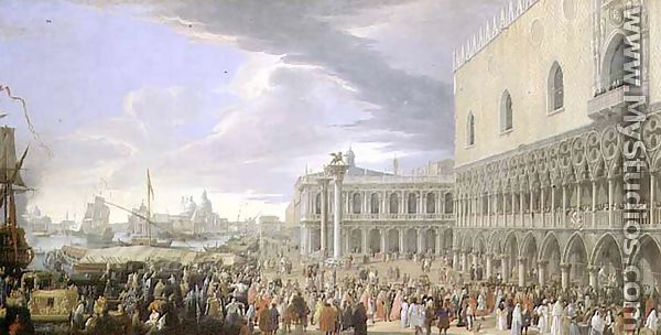 The Arrival of the Fourth Earl of Manchester in Venice in 1707 - Luca Carlevaris