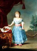 Girl in a Blue Dress by a Table of Sweetmeats - Louis (Carrogis) de Carmontelle