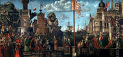 The Meeting of Etherius and Ursula and the Departure of the Pilgrims, from the St. Ursula Cycle, originally in the Scuola di Sant'Orsola, Venice, 1498 - Vittore Carpaccio