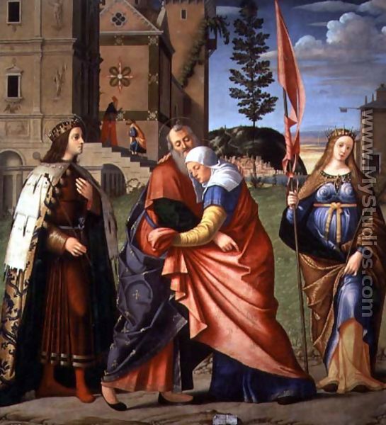 The Meeting at the Golden Gate with Saints, 1515 - Vittore Carpaccio