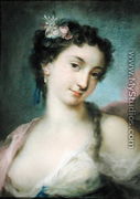 Portrait of a Lady as Flora - Rosalba Carriera
