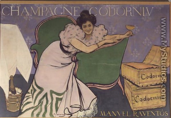Poster advertising Codorniu Champagne - Ramon Casas