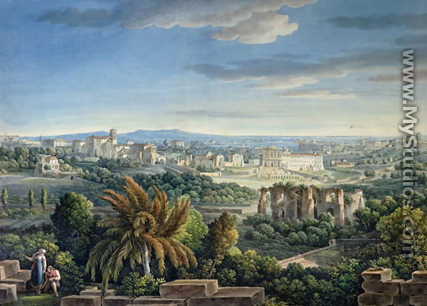 View of the Celian Hill, Rome, c.1800 - Louis Francois Cassas