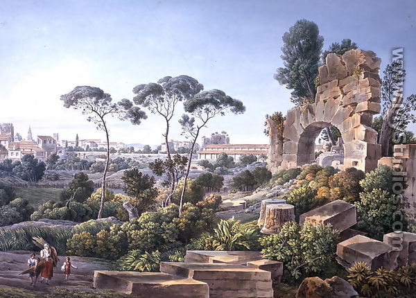 View of the Esquiline Hill, Rome, c.1800 - Louis Francois Cassas
