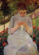 Young Woman Sewing in the garden, c.1880-82 - Mary Cassatt