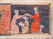 The Royal Prosecutor, the Scribe and the Feudal Lord, from 'Capbreu de Clayra et de Millas' 1292 - Catalan School