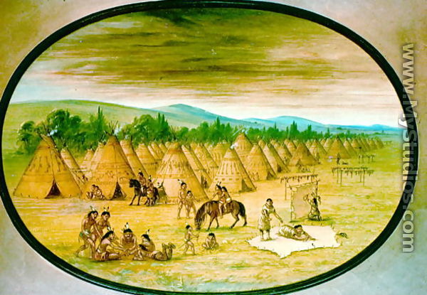 Tipi Village, c.1830 - George Catlin