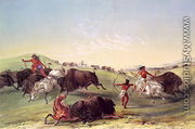 Buffalo Hunt, plate 7 from Catlin's North American Indian Collection - George Catlin