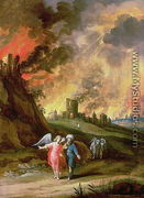 Lot and His Daughters Leaving Sodom - Louis de Caulery