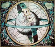World map with encircling zodiac, 'Situs Terrae Circulis Coelestibus Circundate