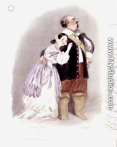 Giulia Grisi (1811-69) as Elvira and Luigi Lablache (1794-1858) as Sir George Walton in 