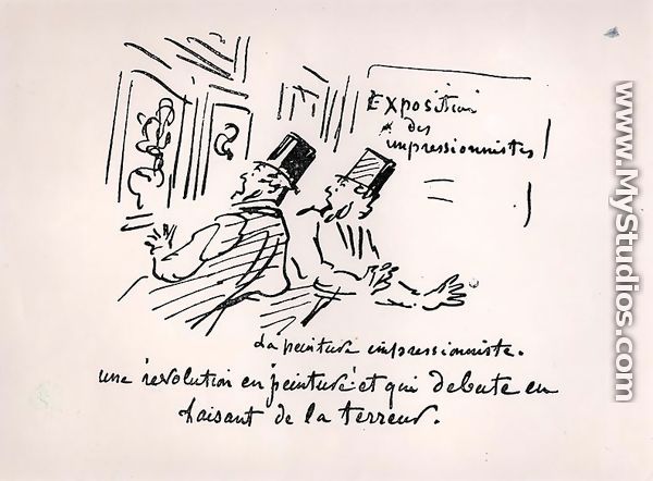 Caricature of the first Impressionist Exhibition in Paris, 