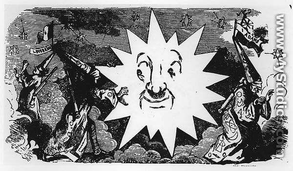 Caricature of the discovery of Neptune, from 