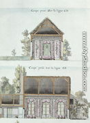 Cross-sections of the dining room of the Chateau de Chantilly, f.16 from the 'Atlas du Comte du Nord', 1784 - Chambe