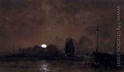 Sunderland Harbour: Moonlight - George Chambers