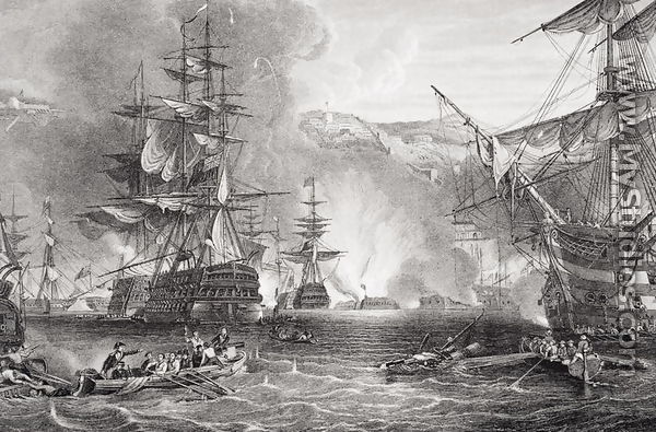 The Bombardment of Algiers, 27 August 1816, from `Illustrations of English and Scottish History