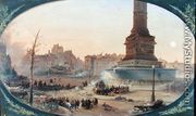 View of the Place de la Bastille and the Barricade at Faubourg Saint-Antoine, 25th June 1848, 1848-60 - Jean-Jacques Champin