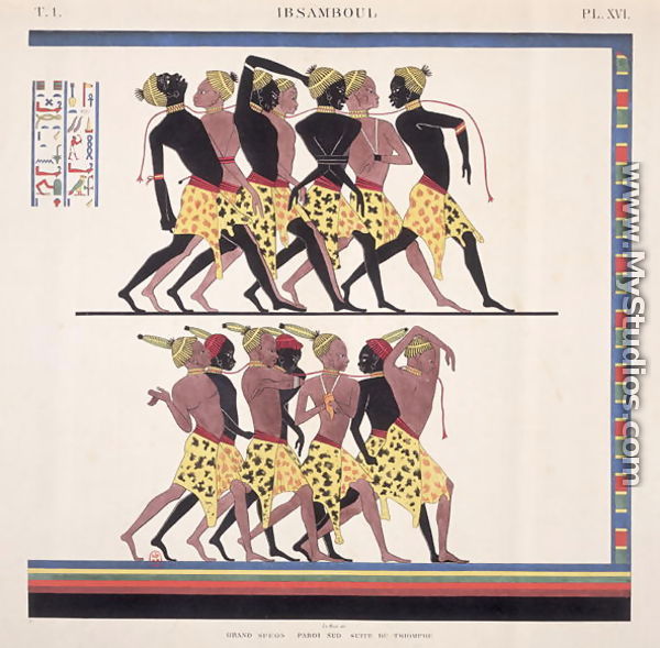 Interpretation of the frescoes at Ibsambul depicting Nubian slaves, from 