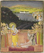 Krishna Celebrates Holi with Radha and the Gopis, from Kishangarh, Rajasthan, c.1755 - Nihal Chand