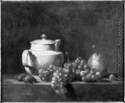 White Teapot with Two Chestnuts, White Grapes and a Pear - Jean-Baptiste-Simeon Chardin