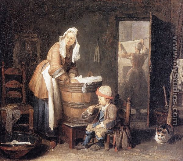 The Laundry Woman 2 - Jean-Baptiste-Simeon Chardin