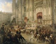 Ceremonial reception of Field-marshal Alexander Suvorov (1729-1800) in Milan in April 1799, c.1850 - Adolf Charlemagne