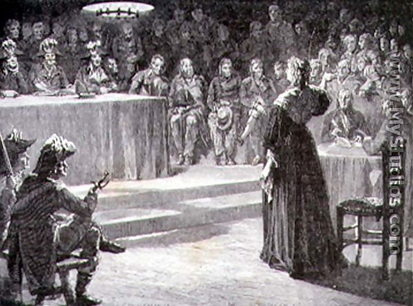 Marie-Antoinette facing the Revolutionary Tribunal in 1793 - H. de la Charlerie