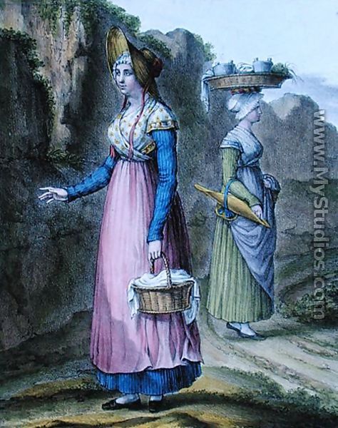 Peasant Girls from the Lyon Region, plate 2 from 