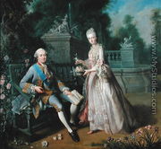 Louis-Jean-Marie de Bourbon, Duke of Penthievre (1725-93) with his daughter Louise-Adelaide (1753-1821) - Jean Baptiste (or Joseph) Charpentier