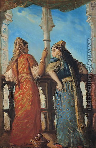 Jewish Women at the Balcony, Algiers, 1849 - Theodore Chasseriau
