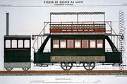Design for a Steam Tram, plate 126 from 'The Industrial Practitioner' - A. Cheneveau