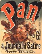 Reproduction of a poster advertising 'Pan', a journal of satire - Jules Cheret