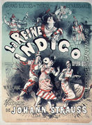Poster advertising 'La Reine Indigo', music by Johann Strauss (1804-49) c.1900 - Jules Cheret