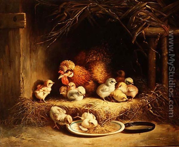 Hen with her Chicks, 1867 - Andrea Cherubini