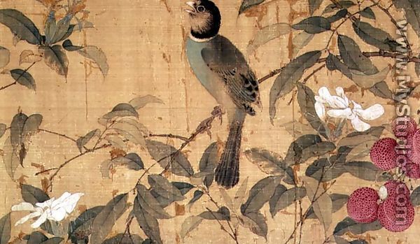 Birds and flowers, detail from a horizontal scroll - Chao Chi