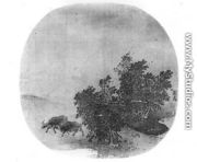 Landscape with water buffalo, Song Dynasty - Chinese School