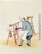 The Meat Seller, from a book on the street calls of Peking, c.1785 - Chinese School