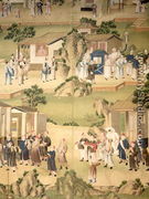 Detail of wallpaper depicting a funeral procession, 1780 - Chinese School
