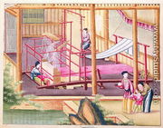 Weaving, from a book on the silk industry - Chinese School