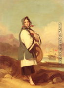 Portrait of a Eurasian girl against a Chinese River Landscape - George Chinnery