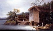 Fishermen before Riverside Houses in Indo-China - George Chinnery