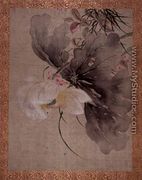 Peony Tree and Japanese Crab Apple Tree with blossom, from an album of twelve studies of Flowers, Birds and Fish - Tsubaki Chinzan
