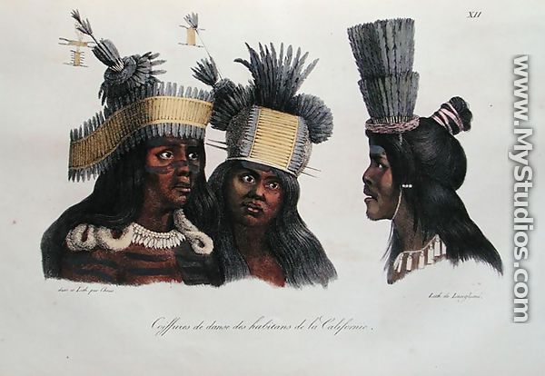 Ritual headdresses worn by natives of California, from 