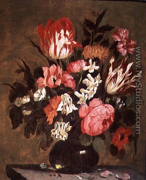 Flowers in a Glass Vase - Jacques de Claeuw