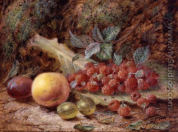 Still Life with Fruit on a Cabbage Leaf, 1916 - Oliver Clare