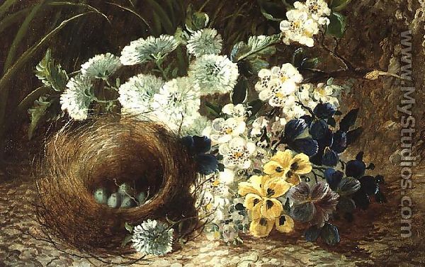 A Still Life of Flowers and a Bird