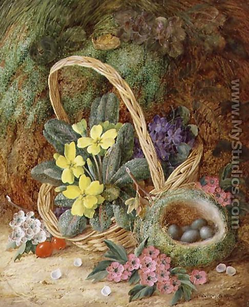 Still Life with Primroses and a Bird